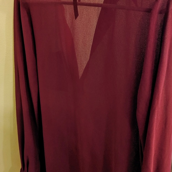 Maroon sheer blouse - Picture 3 of 3